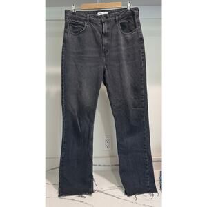 Zara Women's High-Rise Straight Leg Boot Cut‎ Jeans Black Size 14 US